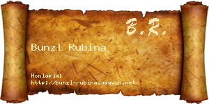 Bunzl Rubina névjegykártya